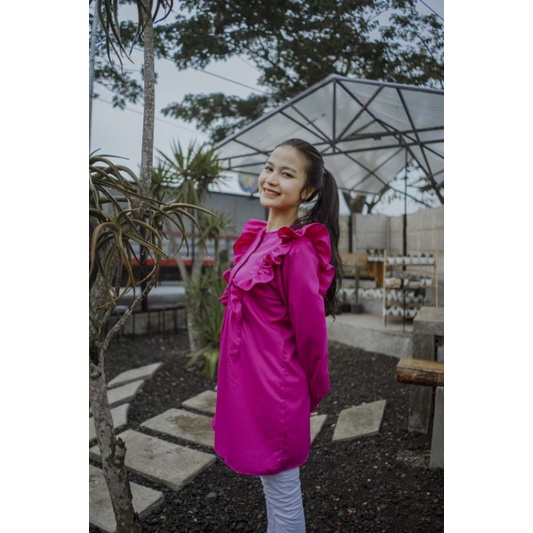 Tunik Blouse by Keenanthi / Blouse Fanta / Atasan Anak / Atasan Wanita / Atasan Fuschia / Atasan Magenta