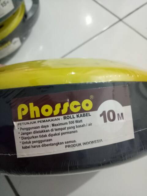 NEW KABEL ROLL/STOP KONTAK  PHOSSCO 10M 4LUBANG INDIKATOR LAMPU