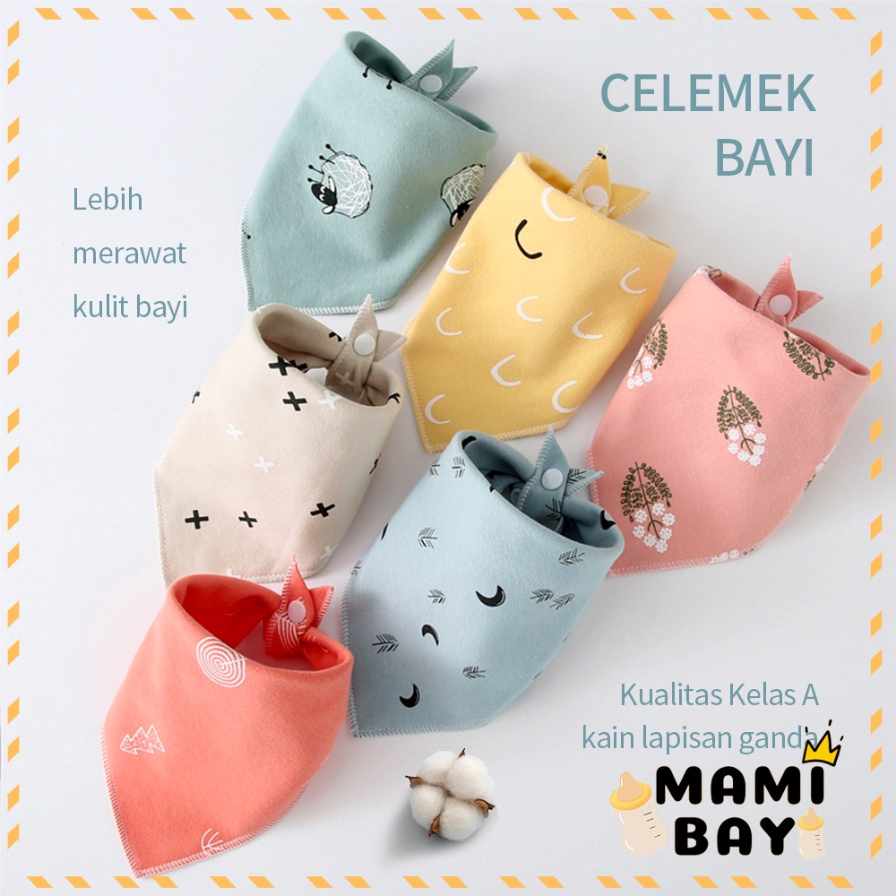 Mamibayi Celemek Makan Bayi lucu slaber segitiga baby bibs