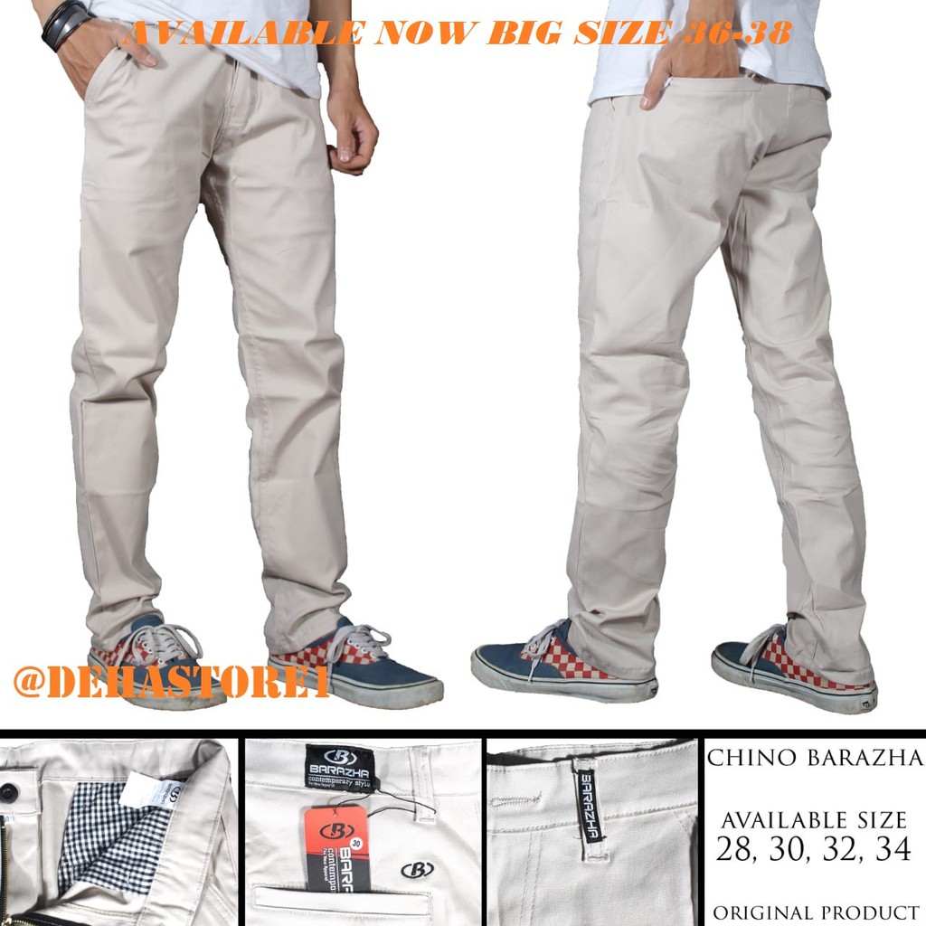 Celana Chino Panjang Regular Fit Stretch/Elastis 28-40 Barazha