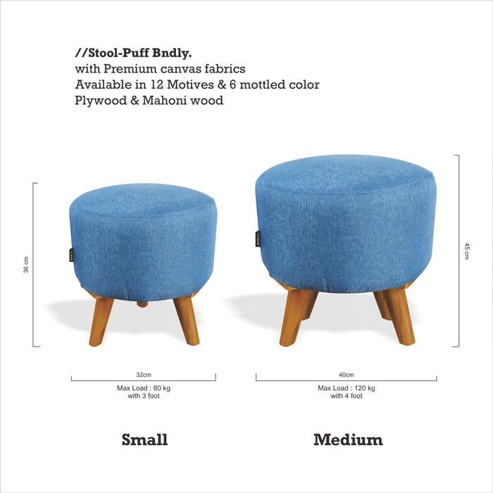Stool puff kursi bangku sofa bulat Bndly. dewasa / Medium