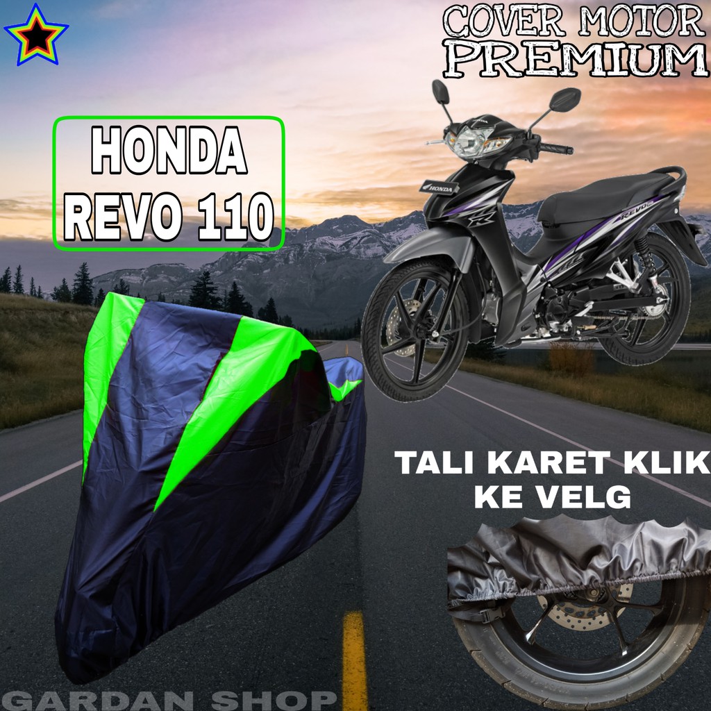 Sarung Motor HONDA REVO 110 Hitam HIJAU Body Cover Penutup Pelindung Motor Revo PREMIUM