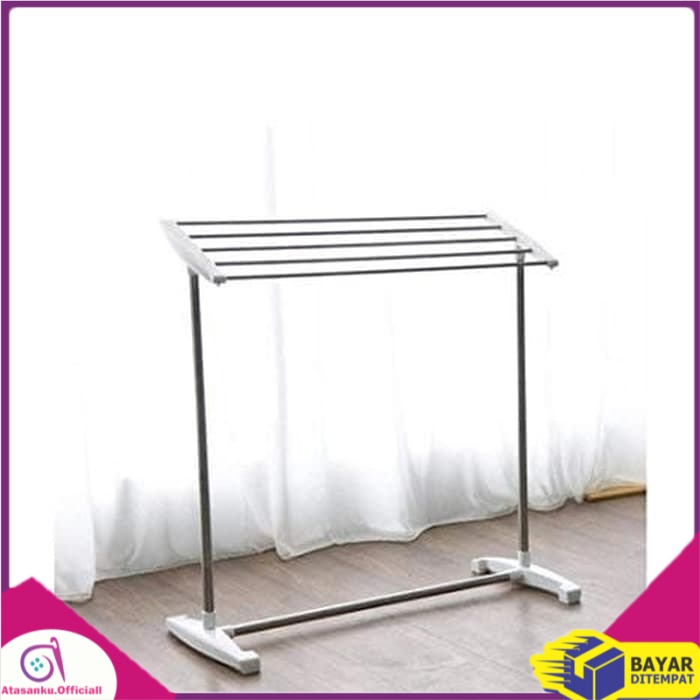 Rak Jemuran Gantungan Handuk Berdiri - Hanger Rak Serbaguna 5 Layer Stainless