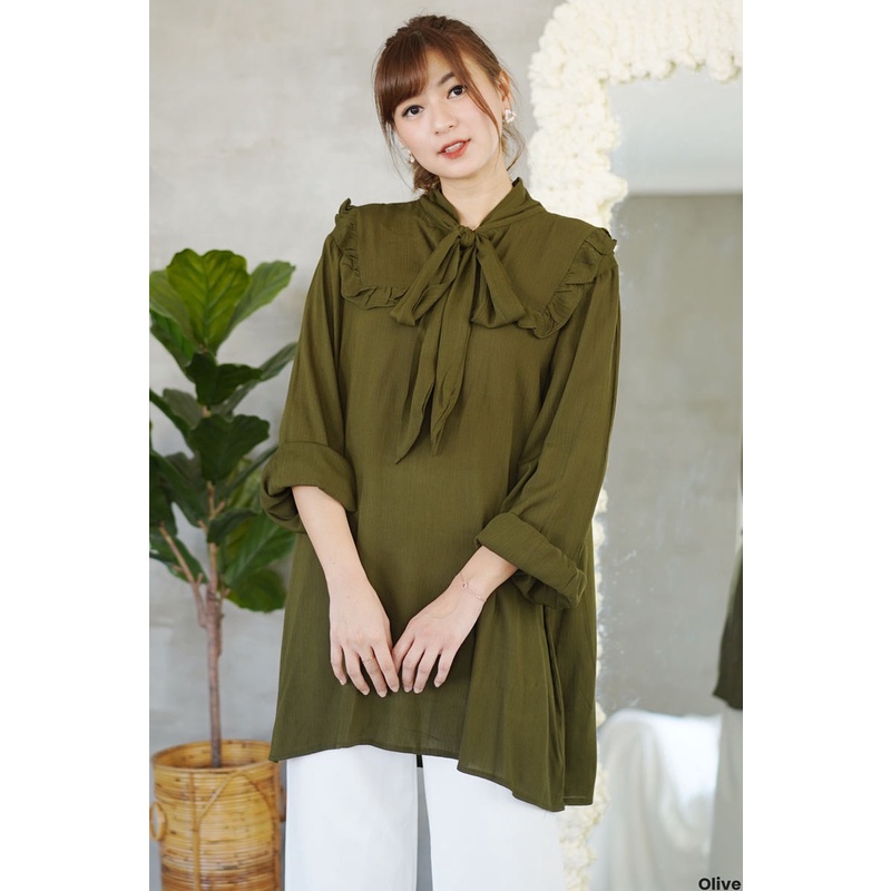 ATASAN TUNIK BLOUSE PANJANG FASHION MUSLIM HIJABER CRINKLE PREMIUM - TUNIK CRINKLE ALIBY