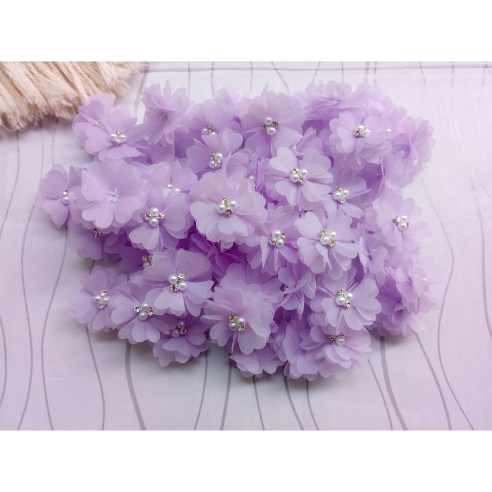 Aplikasi bunga semanggi/3cm/2MTE.5K/kebaya/payet/gaun/craft-1