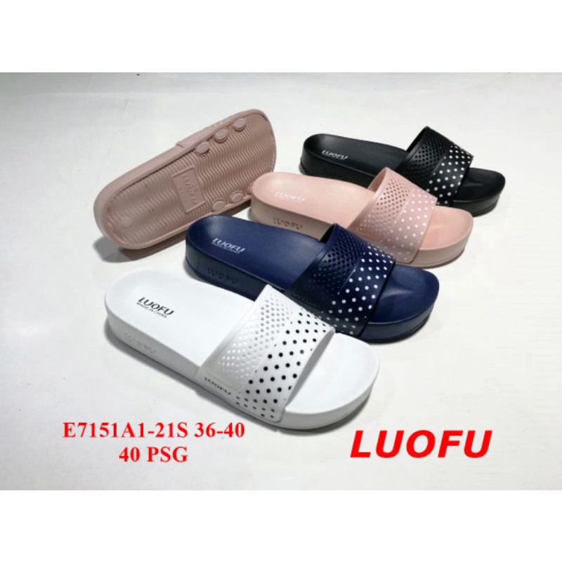 SENDAL SELOP LUOFU E7151A1-A21S,SENDAL KARET/JELLY WANITA, WEDGES WANITA NYAMAN TERBARU