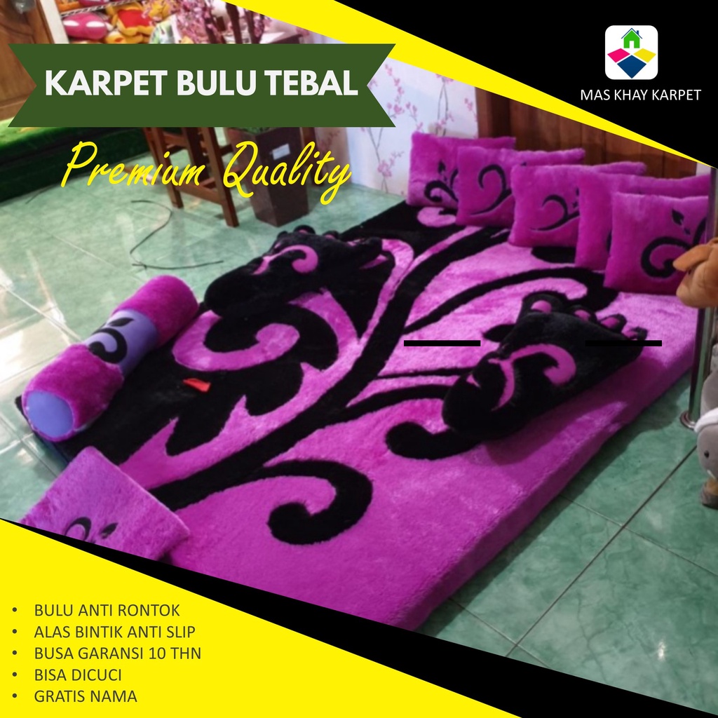 Surpet Kasur Karpet Lantai Karakter Anak Busa Tebal Bulu Rasfur Ukuran 200x150x10 cm 9 Bantal
