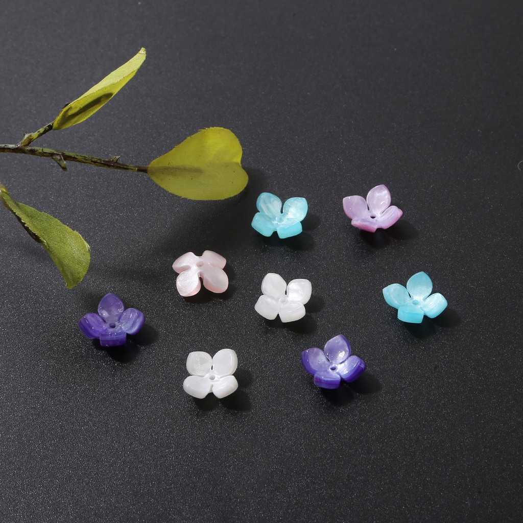 14mm1.5mm Fower Petals Lampwork Beads Pendant Charm Glass Beads DIY Bracelet Necklace For DIY Jewelry Making Hair Accessories