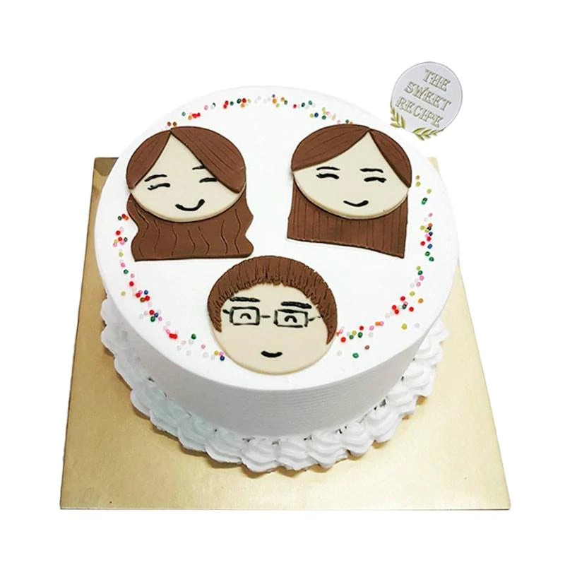

The Sweet Recipe Three Face Cake Kue Tart Fondant