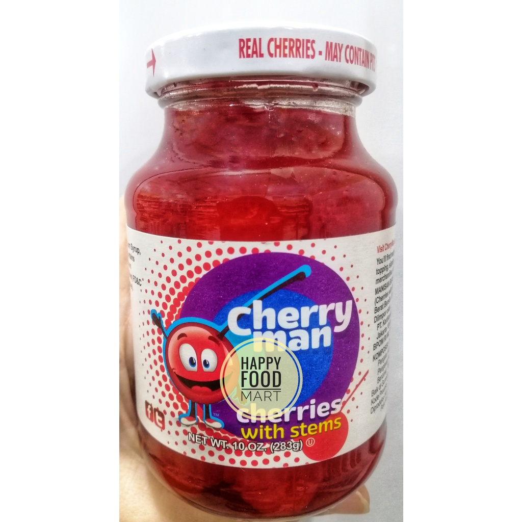 

[DISKON] CHERRY MAN 283G/MANISAN BUAH CERI BERTANGKAI/CHERRIES WITH STEMS/DEKORASI KUE BLACKFOREST/CHERI MERAH/BAHAN KUE CERY GLAZE