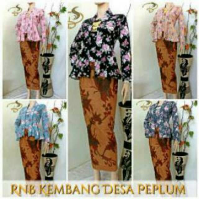RNB Kebaya Kembang Desa Batik Kutubaru Peplum Floral Sogan Oribylala