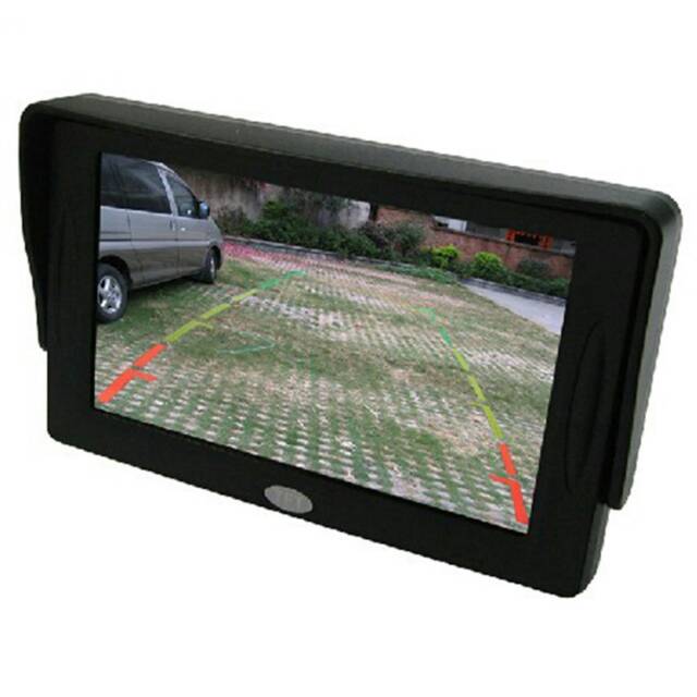 TV Monitor Vococal Reverse Rear View Mirror Monitor 2 AV Input (Black)