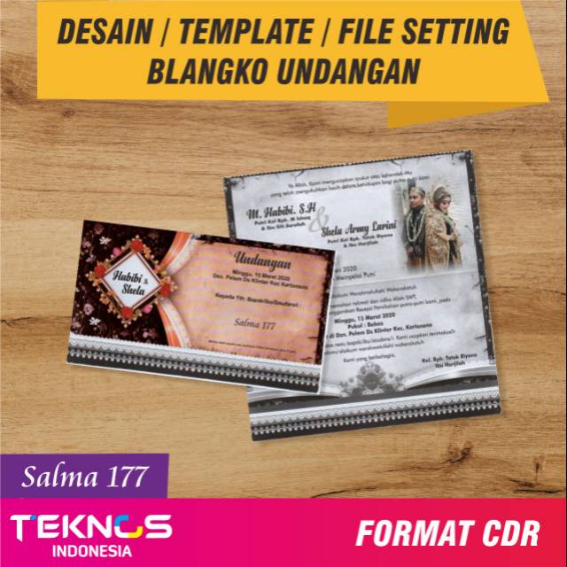 DESAIN UNDANGAN BLANKO SALMA 177 - TEMPLATE UNDANGAN PERNIKAHAN