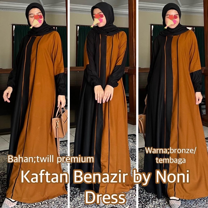 Daster Arab Noni BENAZIR Dress Busui Kaftan Twill Premium Big Size