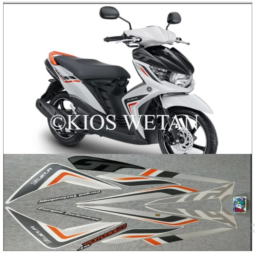 STRIPING MIO SOUL GT PUTIH TAHUN 2014 STIKER LIS STANDAR ORI YAMAHA STIKER POLET