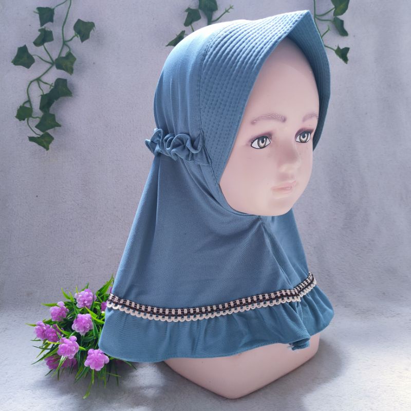 Hijab Baby Girls 2 3 4 5 6 7 8 9 bulan 1 Tahun viral renda murah lucu jilbab baby