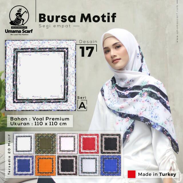 (BISA PILIH WARNA) JILBAB BURSA MOTIF UMAMA