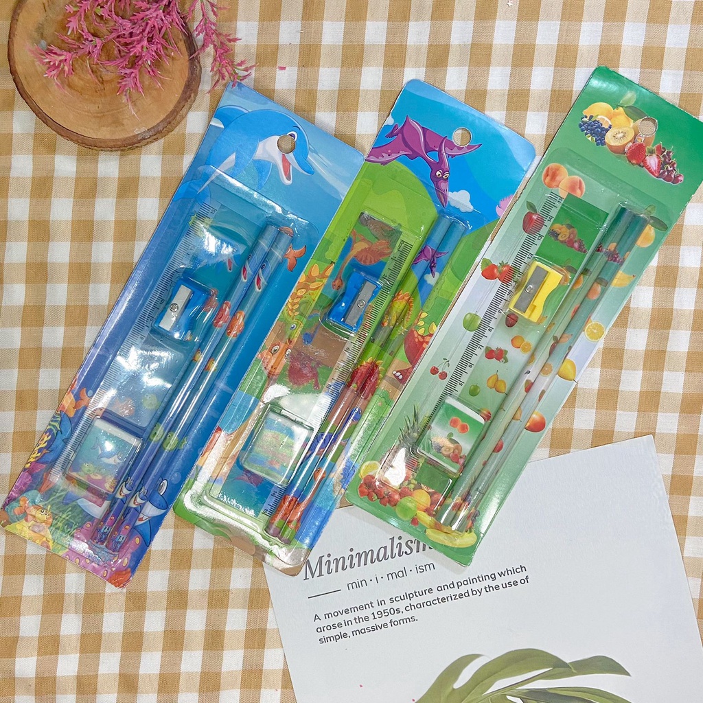

Set ATK 5 in 1 Super Murah Paket Alat Tulis Anak Sekolah Dinosaurus Buah Seaworld Binatang Laut Dino Fruits Hadiah