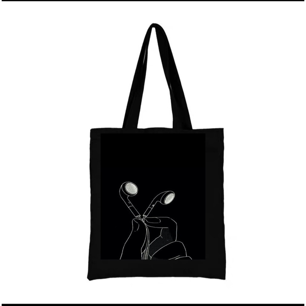 [LOKAL] DOMMO - D1380 Totebag (PAKAI RESLETING) Tote bag GAMBAR UNIK kpop murah wanita custom motif