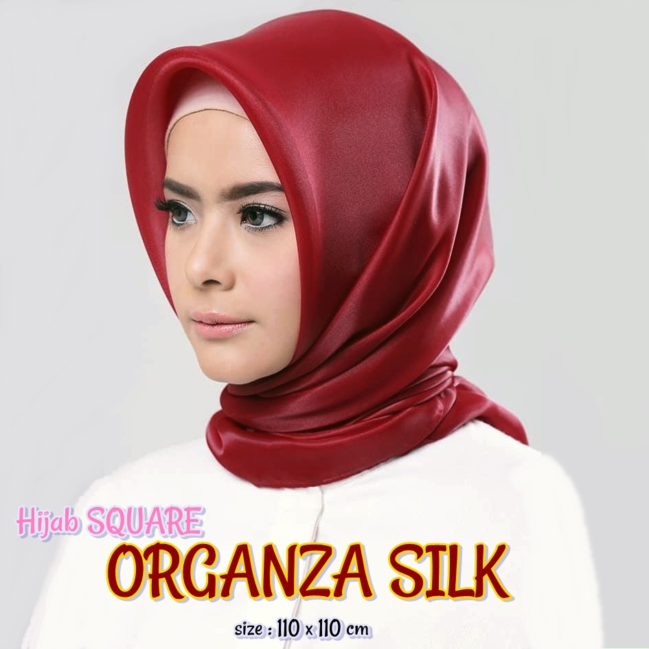  Jilbab  Organza  silk Segiempat Grosir murah 1 kg muat 10 