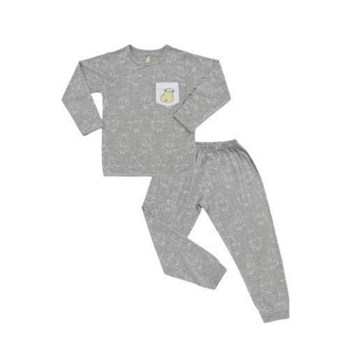 Baa Baa Sheepz Long Sleeve Shirt &amp; Pant - Big Sheep Grey | Setelan Baju Anak