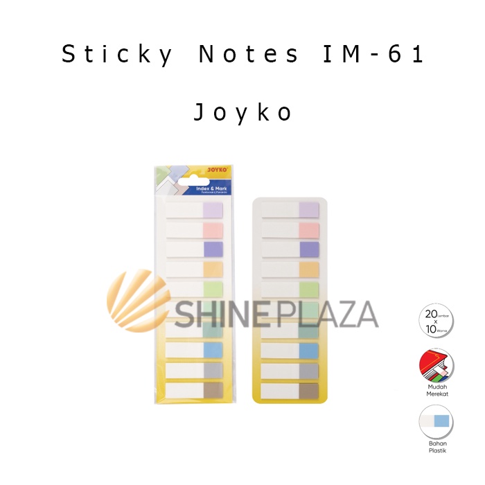 

Memo Sticky Notes Pastel Joyko IM-61 - Index Mark Penanda Pembatas Joyko