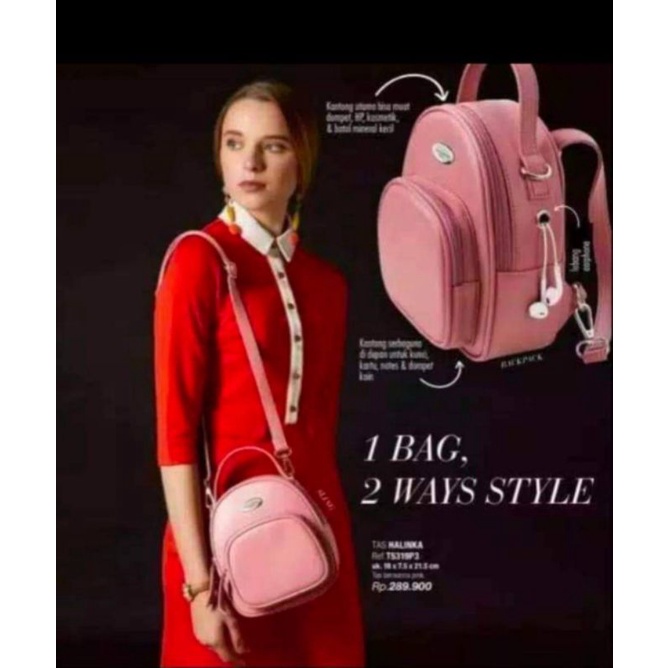 TAS RANSEL EIVET,HALINKA,HALINKA MES RED TAS BACKPAK PROMO SOPHIE MARTIN ORIGINAL