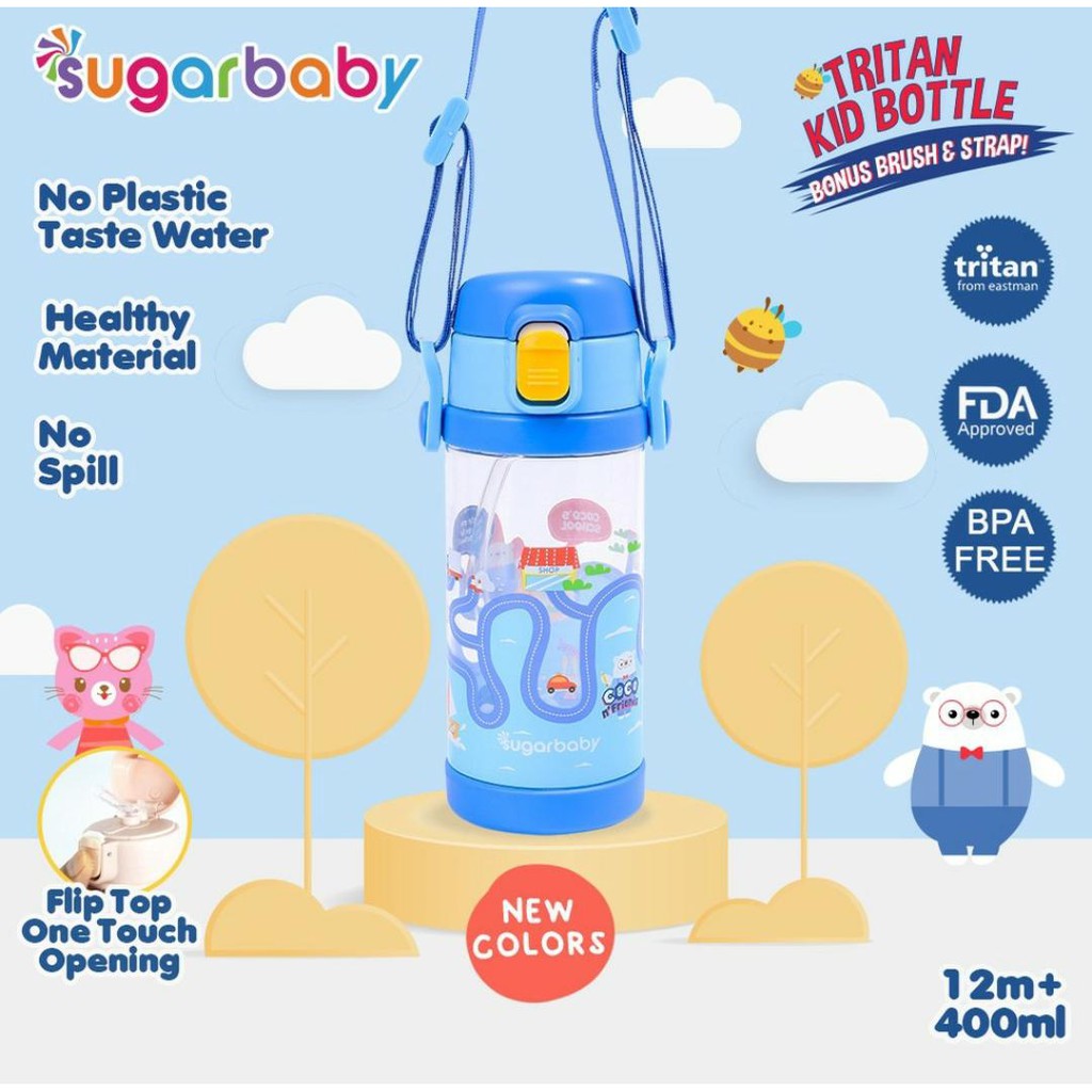 SUGAR BABY TRITAN KID BOTTLE 400ML / BOTOL MINUM / SUGAR BABY