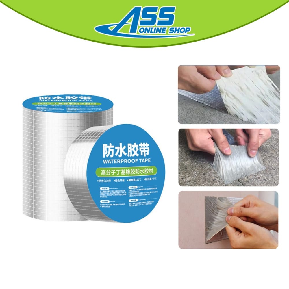 [ASS] Lakban tambal Anti Bocor Alumunium Foil Tape Tahan Panas Waterproof