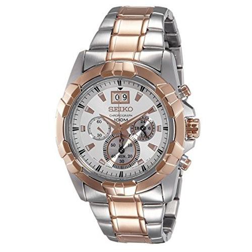 Seiko Lord SPC188P1 Chronograph White Dial Two Tone | Jam Pria SPC188