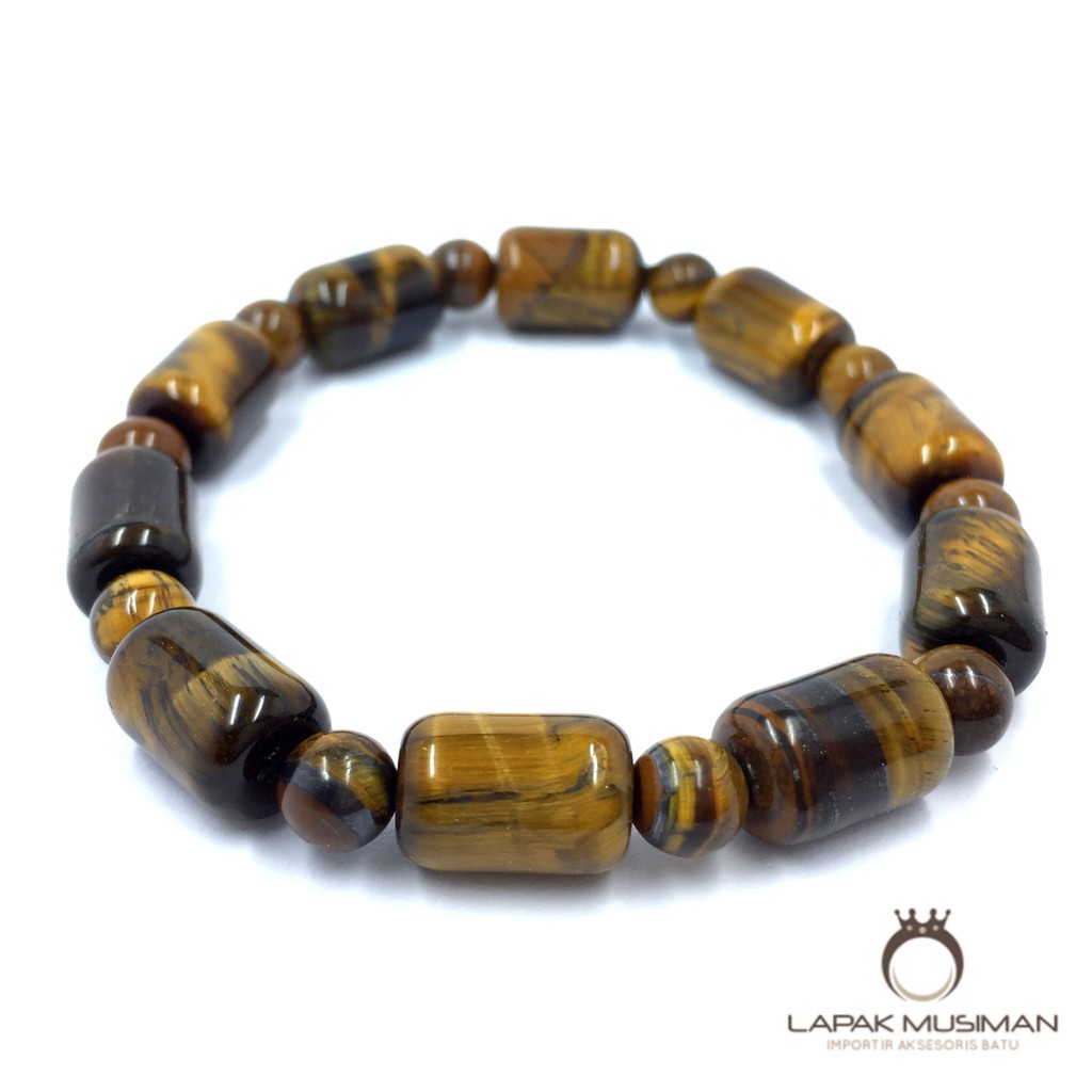 [Bayar di Tempat] GELANG BATU TIGER EYE ASLI NATURAL