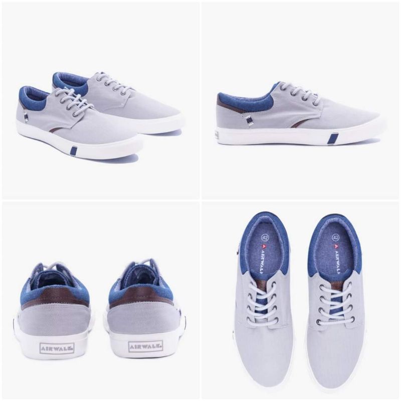 SALEEE 100% Original Sepatu Sneakers Pria Airwalk Jerez - Navy dan Grey AIWX21F0427N