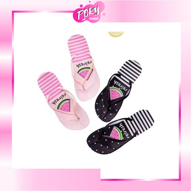 [LOKAL] POKY - Sandal WATERMELON SEMANGKA JELLY TERBARU Sendal Flipflop