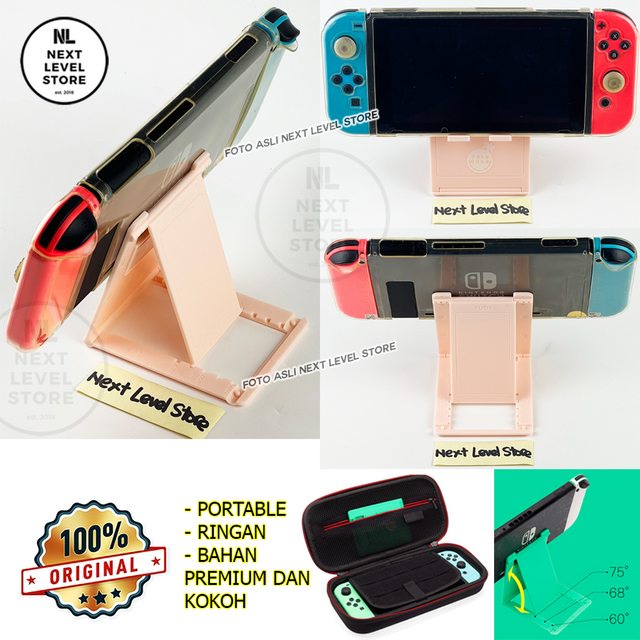 (PEACH) Nintendo Switch Ultra Thin Folding Stand Standing Dock Akitomo