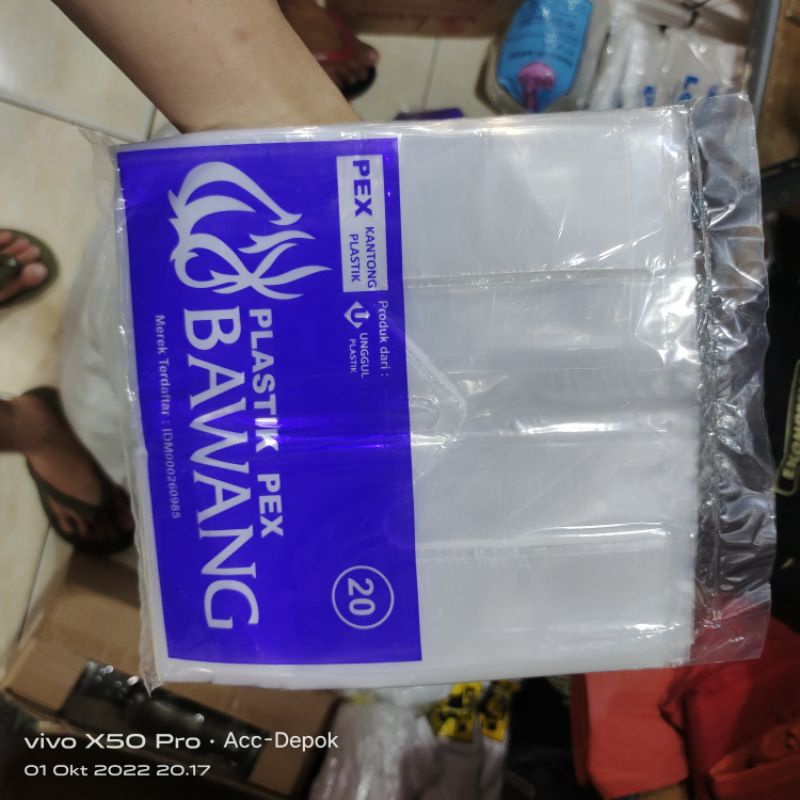 KANTONG PLASTIK PEX MEREK BAWANG UK 15 20 25  / KANTONG DUS 18X18 &amp; 20x20 BAHAN PE BENING TEBAL KUALITAS PREMIUM