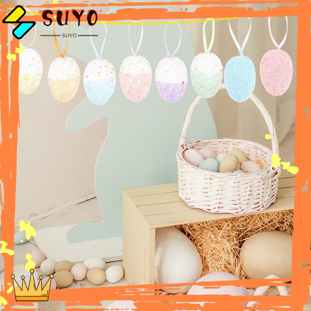 Suyo 6Pcs Ornamen Gantung Telur Paskah Untuk Dekorasi Rumah / Pesta / Hadiah Anak