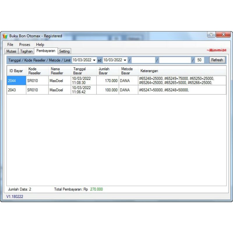 Buku Bon Deposit Otomax