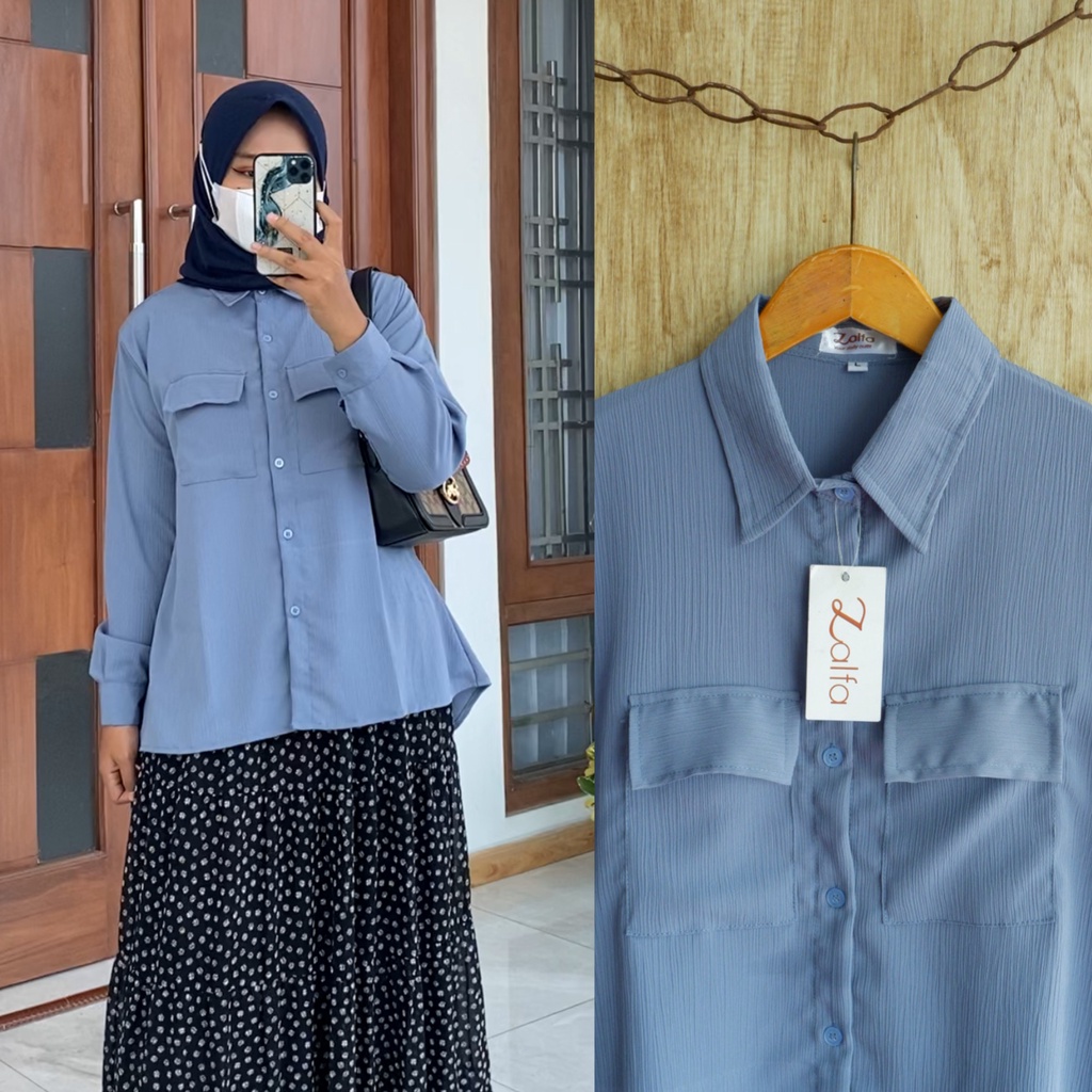 FLOWY blouse by ZALFA OUTFIT / blouse polos / blouse wanita murah / blouse rayon