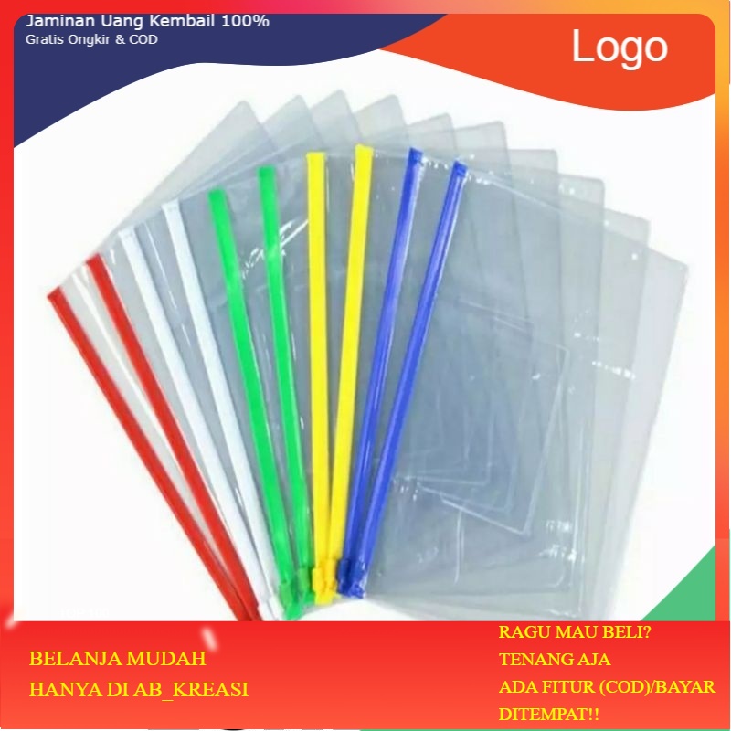 

MAP PLASTIK ZIPPER A5/A6 POLOS TRANSPARANT(BIG) BENING MAP ZIPPER POCKET KANTONG ZIPPER KLIP