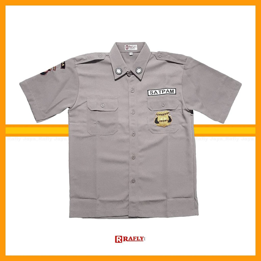 Baju Satpam Security PDH PDL SUS Warna Coklat Polisi - Seragam Satpam / Rafly Jaya