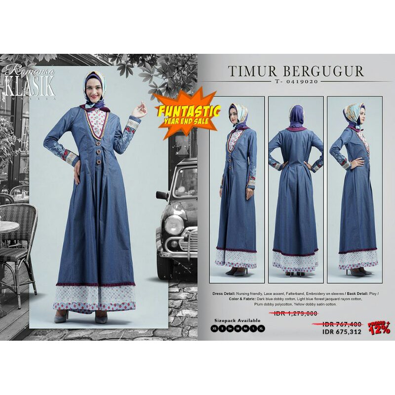 flash sale Gamis tuneeca kode 20 romansa klasik timur bergugur