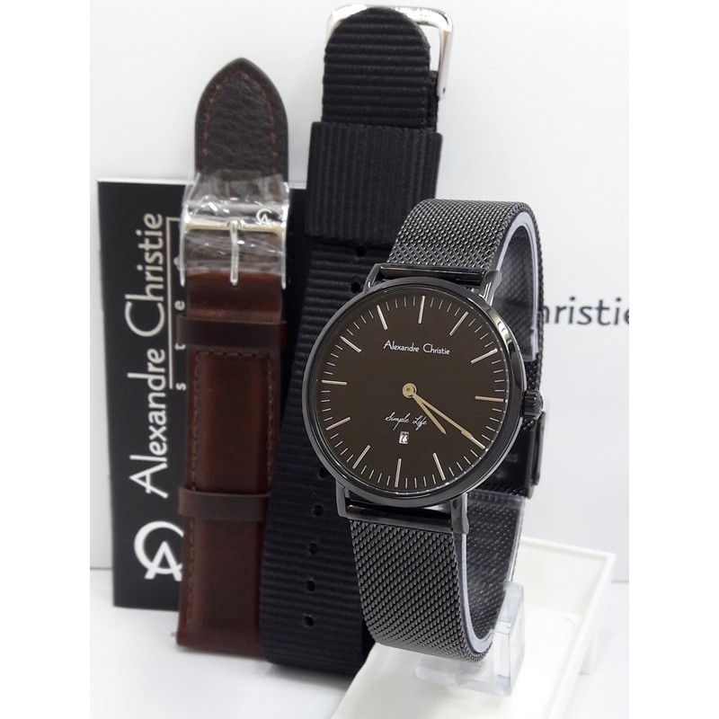 Jam Tangan Wanita Alexandre Christie AC 8566 LD FBL Original Stainless