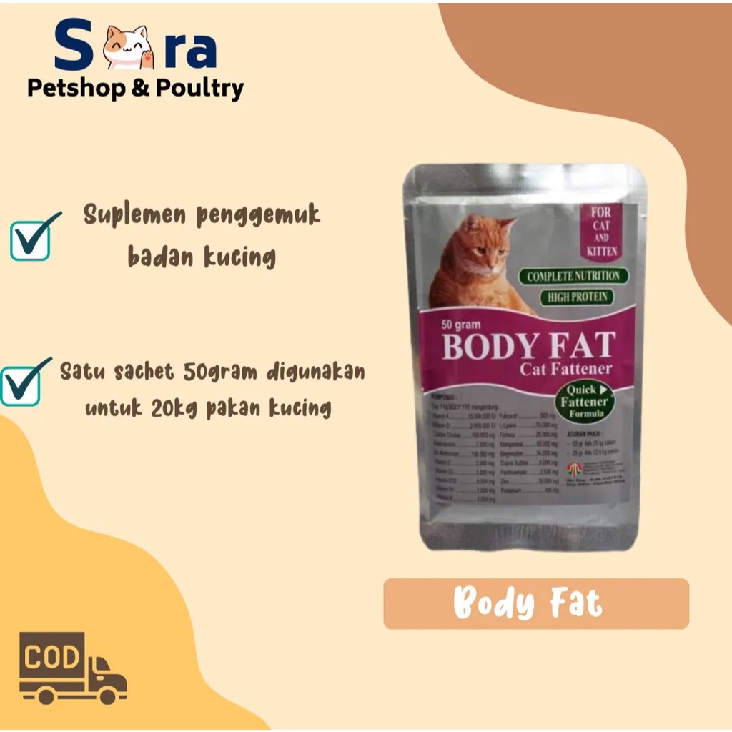 VITAMIN PENGGEMUK KUCING SUPLEMEN PENGGEMUK KUCING ANJING ANABUL BODYFAT CAT FATTENER