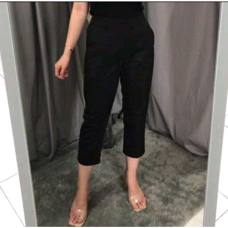 celana panjang wanita Jumbo 3L 4L  ankle pants 7/8 kekinian termurah American drill premium