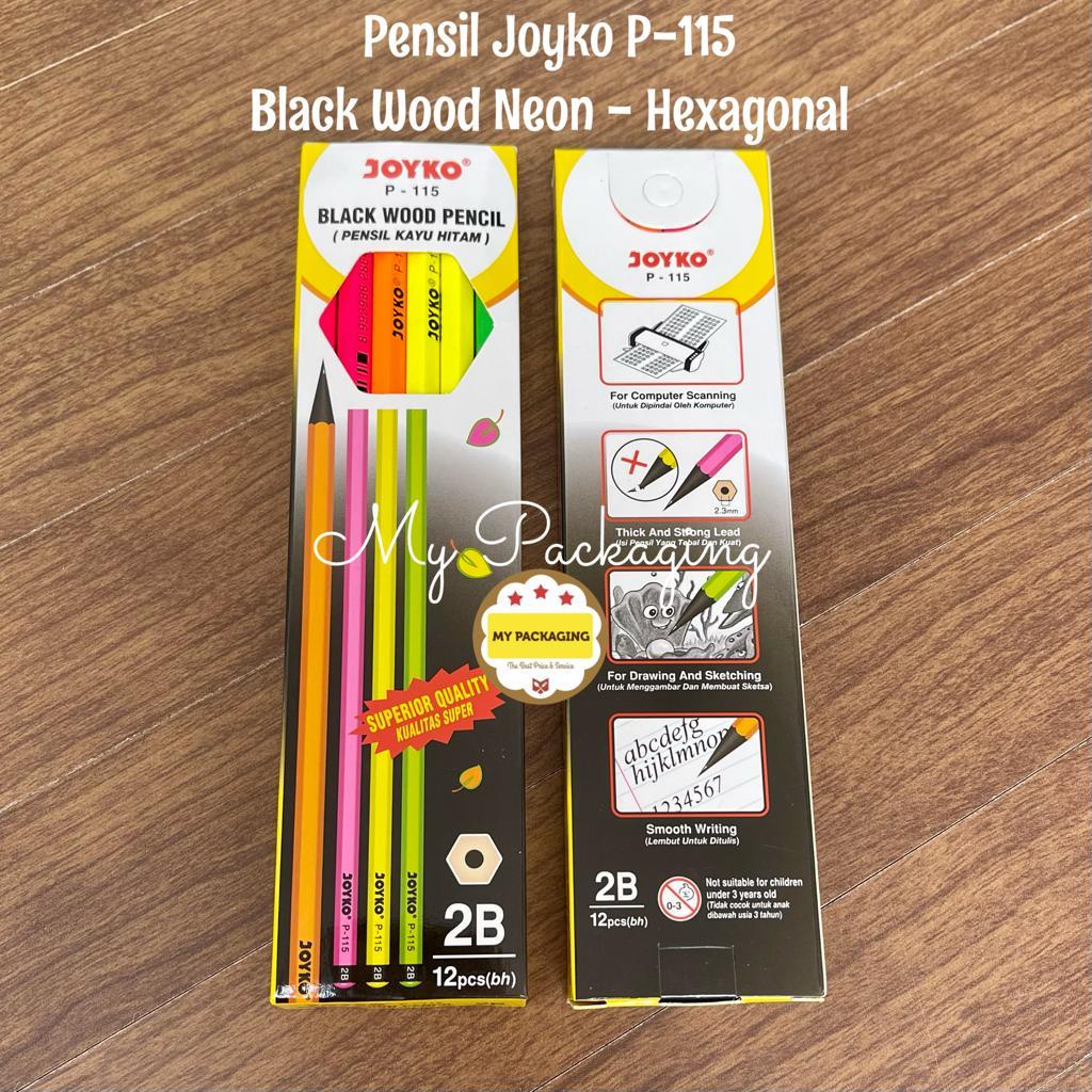 Pensil Joyko 2B P-115 @12pcs - Black Wood