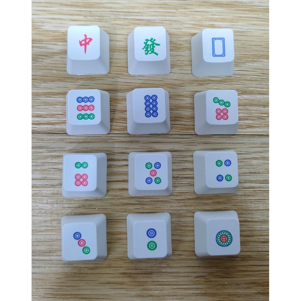 MAHJONG KEYCAPS SET R4 PBT OEM PROFILE ( 12 pcs )