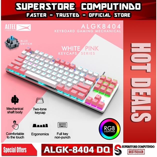 Keyboard Gaming Mechanical TKL Altec Lansing ALGK-8404 DQ White Pink