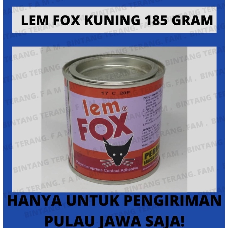 

LEM FOX KUNING 185 GR / LEM KARPET SENDAL KULIT KAYU HPL KARET