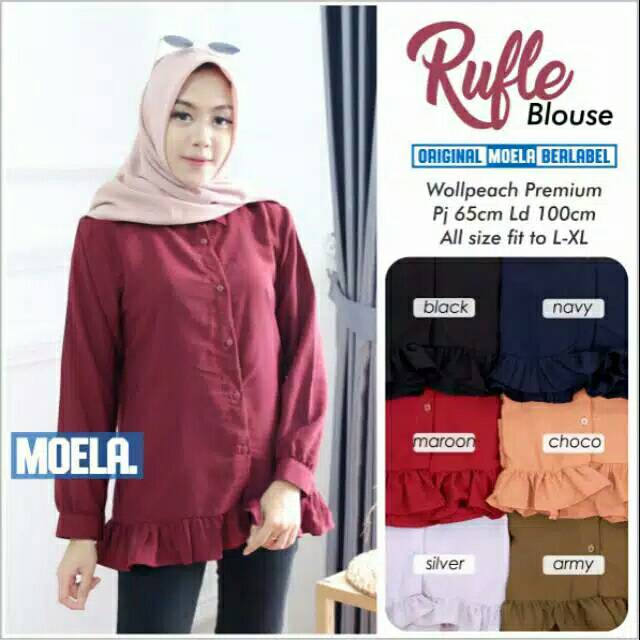 [Bayar Di Tempat] RUFLE BLOUSE || blouse rempel bawah || kemeja rempel