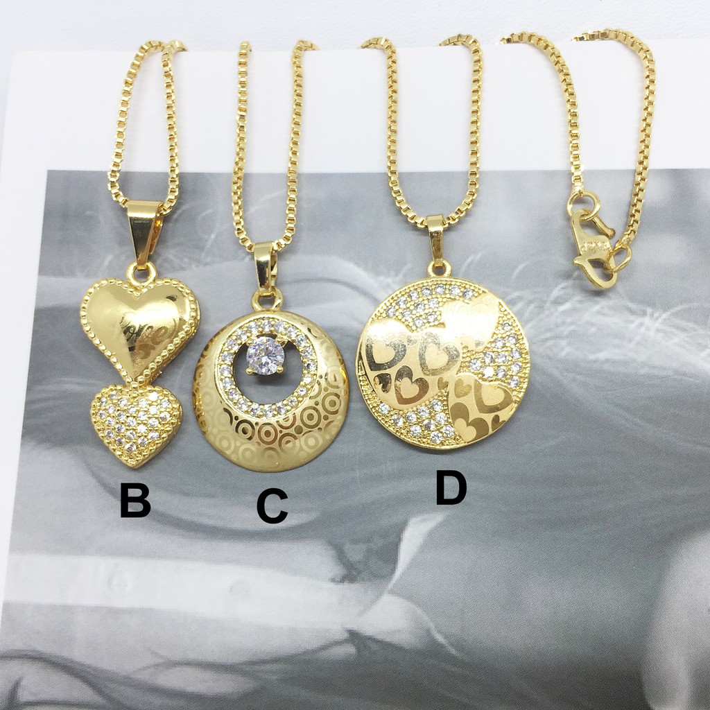 Kalung Xuping Love Kecil Batu Putih Lapis Emas Gold - BN239